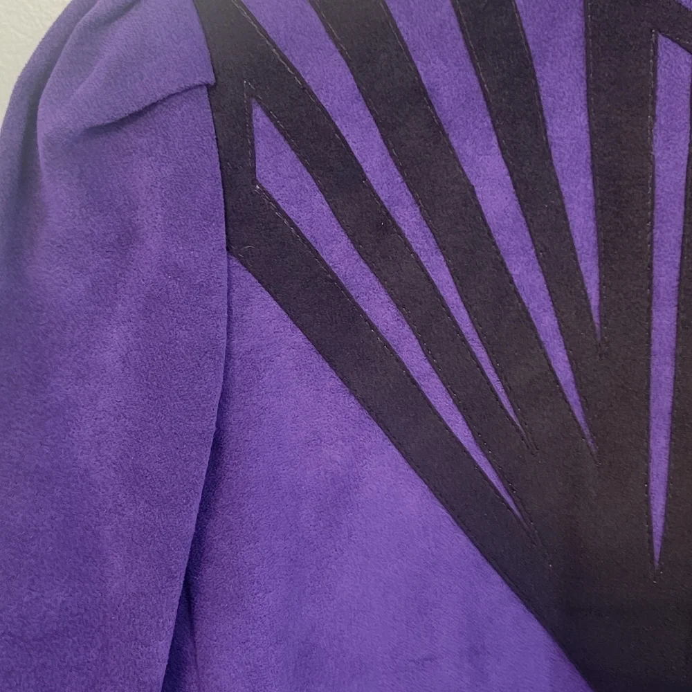 Vintage Samuel Robert By Peter Hatsi Androu Womens Suede Purple Blazer Size 14‎